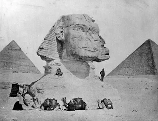Self Portrait with the Sphinx at Giza, late 1870s